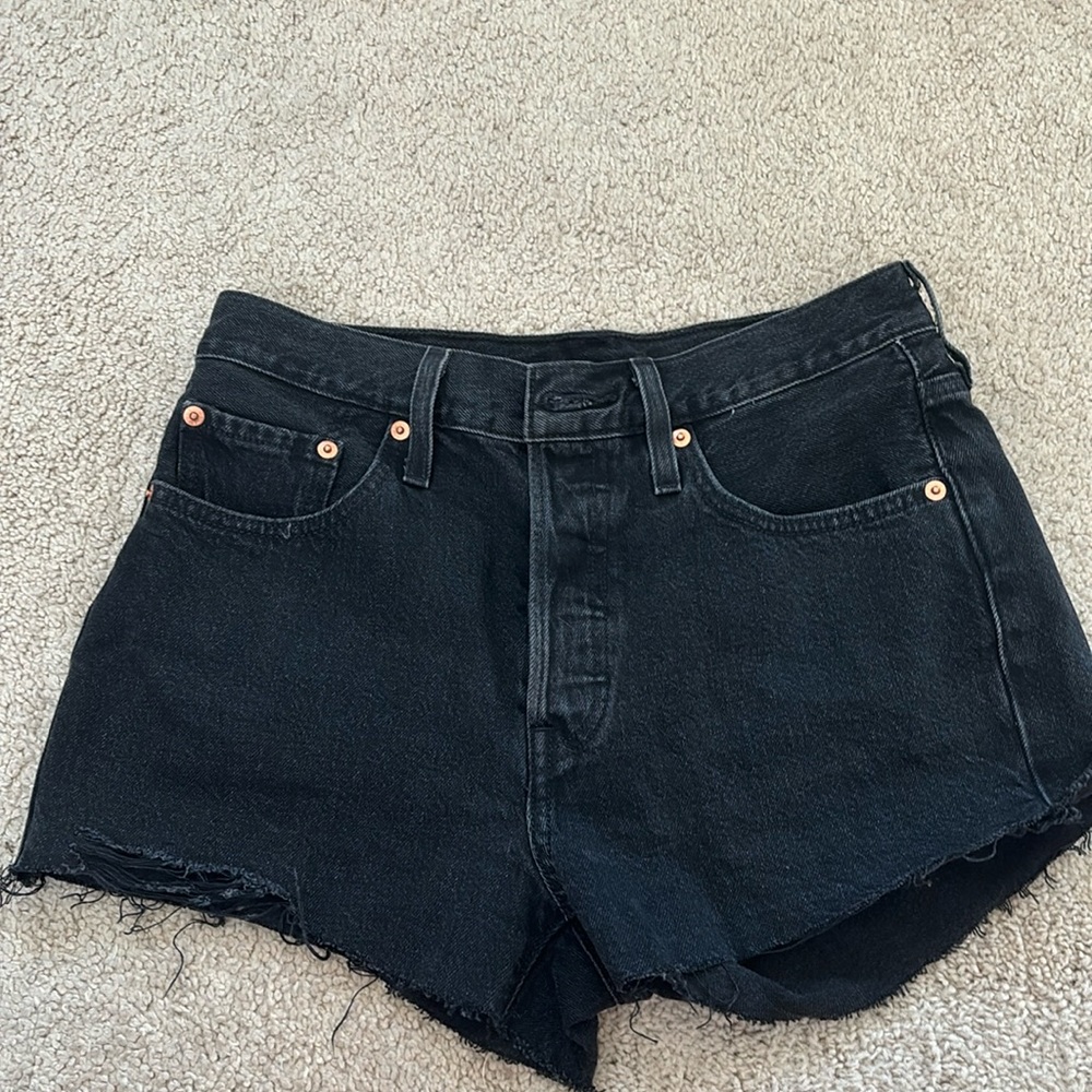 Levi's black denim cutoff shorts